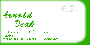 arnold deak business card